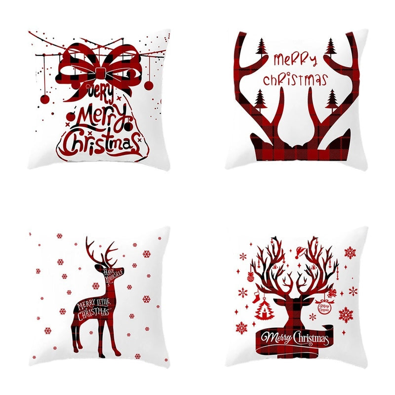 Christmas Ethnic Style Letter Elk Polyester Pillow Cases Couch & Sofa Decor