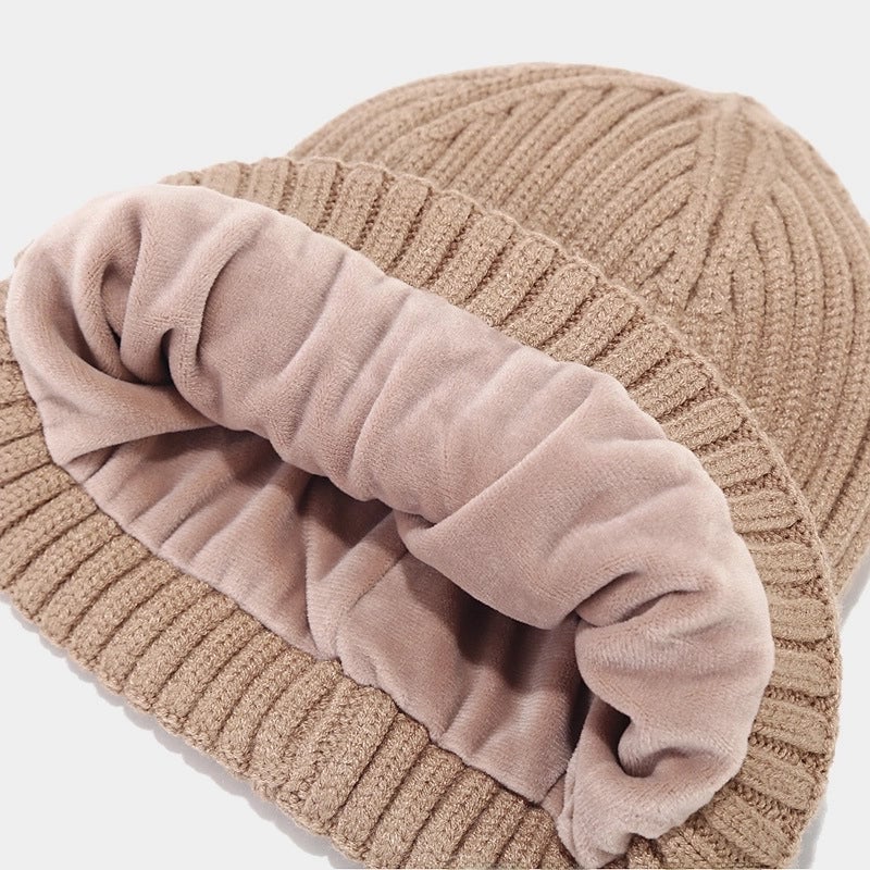 Autumn And Winter New Fleece-lined Warm Men's Hat Scarf Gloves Cold-proof Suit Women's Trendy Thickened Knitted Three-piece Set