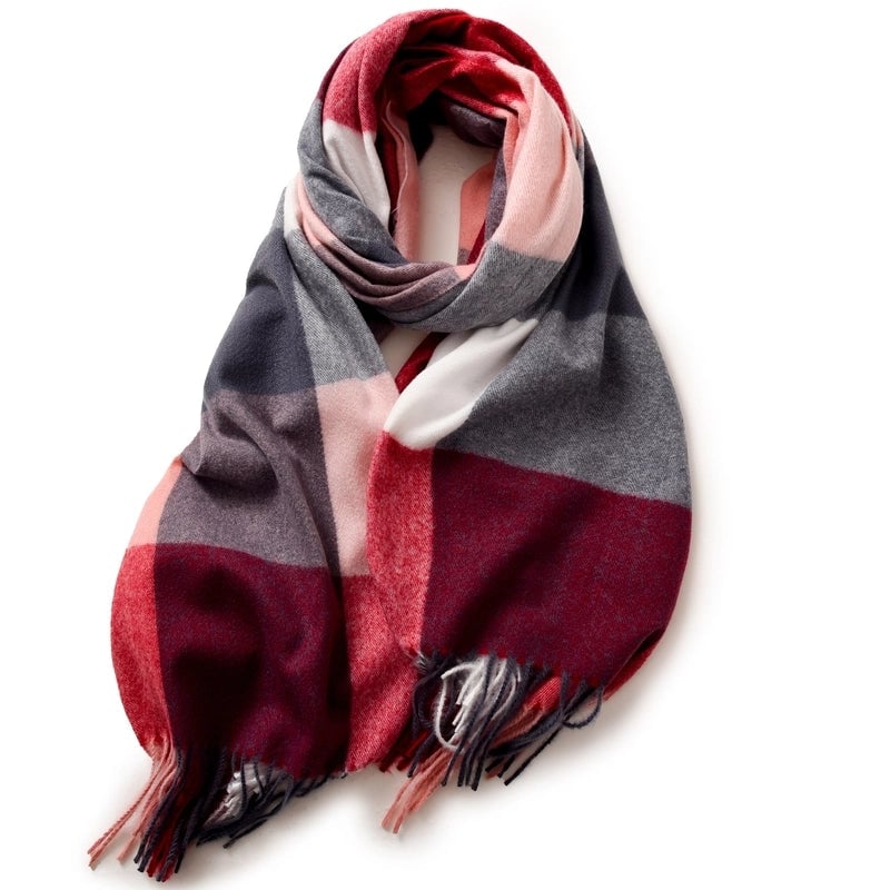 Women's Minimalist Color Block Polyester Printing Scarf