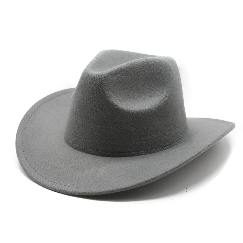 Unisex Retro Ethnic Style Sweet Solid Color Big Eaves Fedora Hat