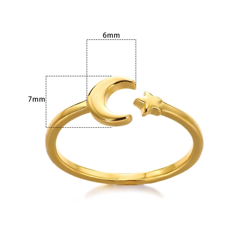 Minimalist Classic Style Solid Color 304 Stainless Steel Gold Plated Plating Rings