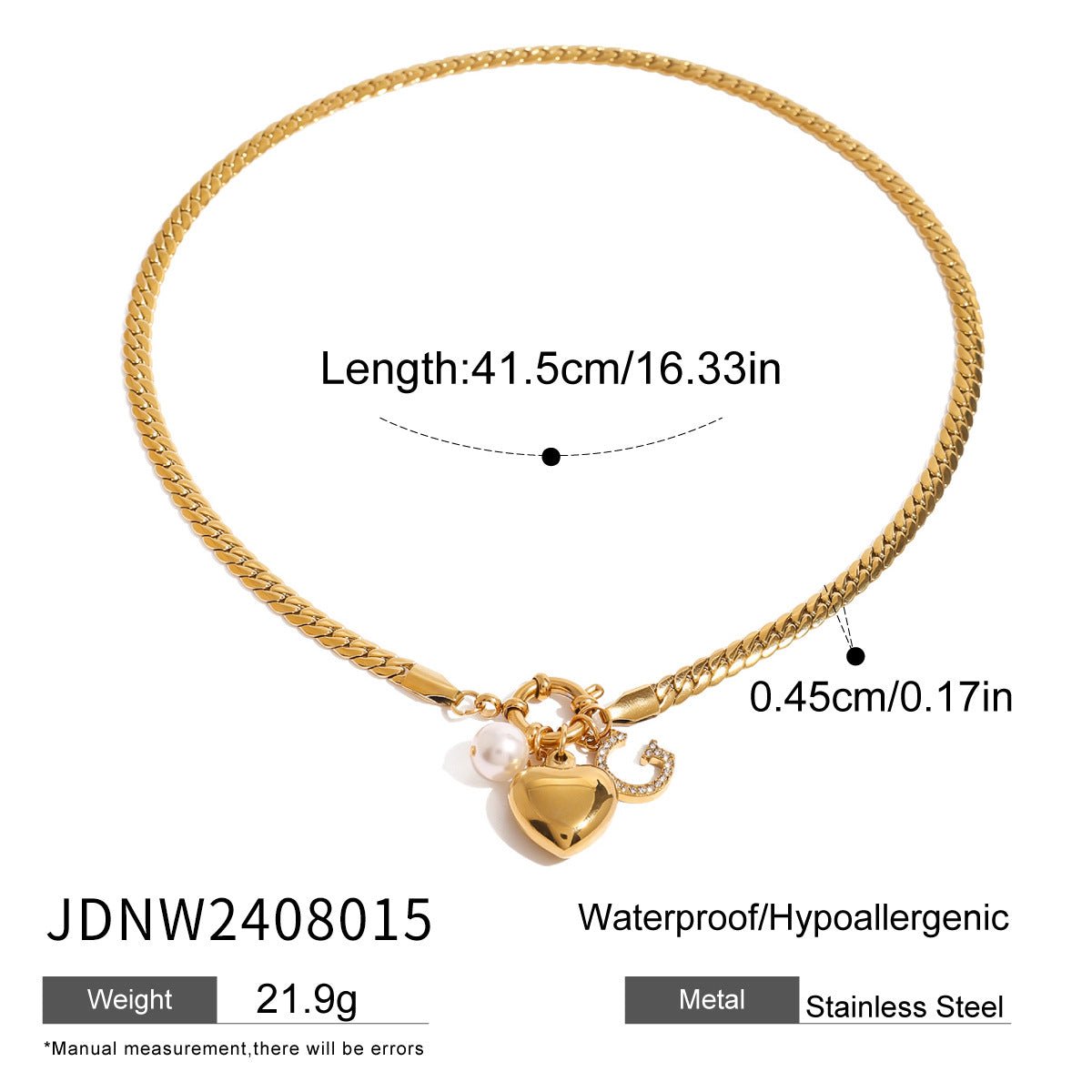 Jie Ding Stainless Steel Love Pendant Necklace Clavicle Chain Titanium Steel Necklace