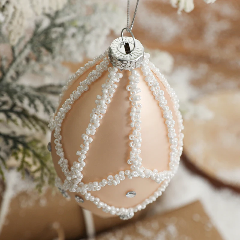 High quality champagne christmas tree ornaments glass balls