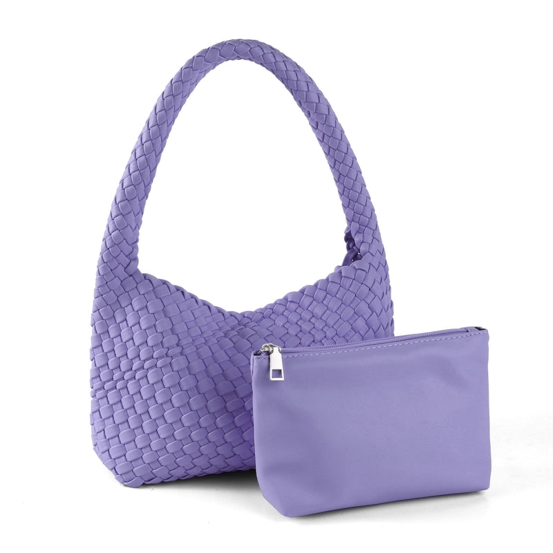 Women's Medium Pu Leather Solid Color Classic Style Streetwear Weave Square Magnetic Buckle Underarm Bag