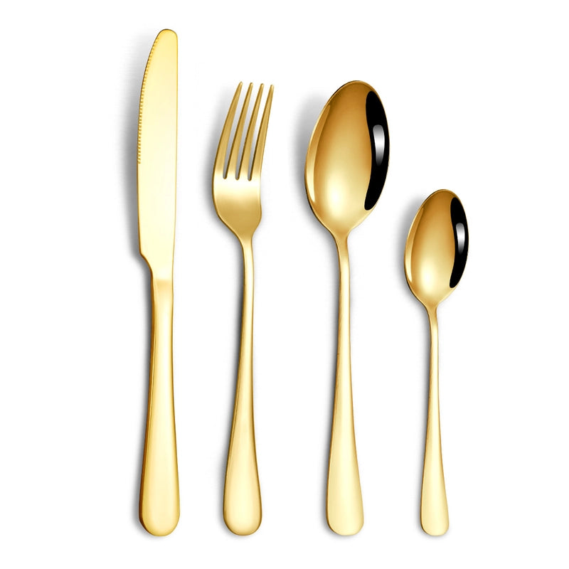 1010 Stainless Steel Tableware 24-piece Golden Steak Knife. Fork And Spoon Gift Box Western Tableware Suit