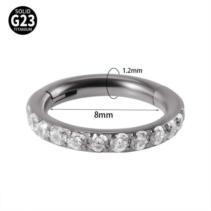 1 Piece Nose Rings & Studs Minimalist Round G23 Titanium Zircon Inlay Zircon