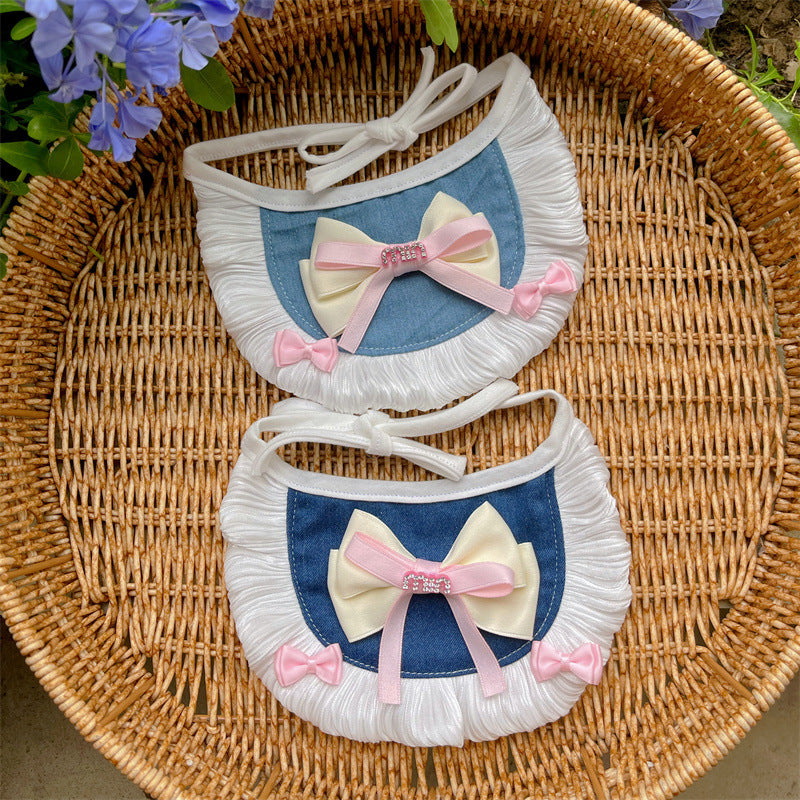 Sweet Denim Dog Cat Bandana Bibs