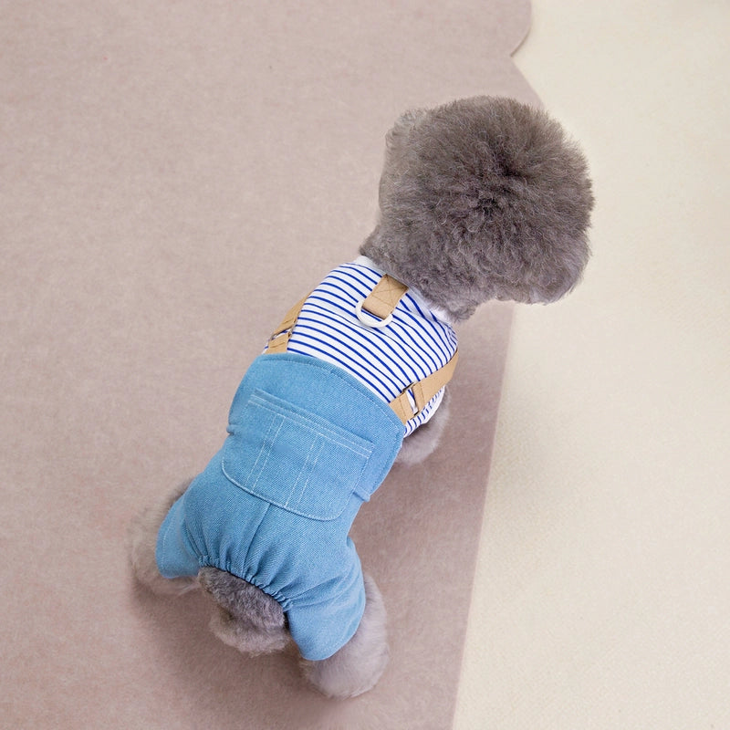 Pet Dog Four-leg Pants Pet Dog Homewear Pet Dog Clothes Spring And Summer New 24 Denim Four-leg Pants