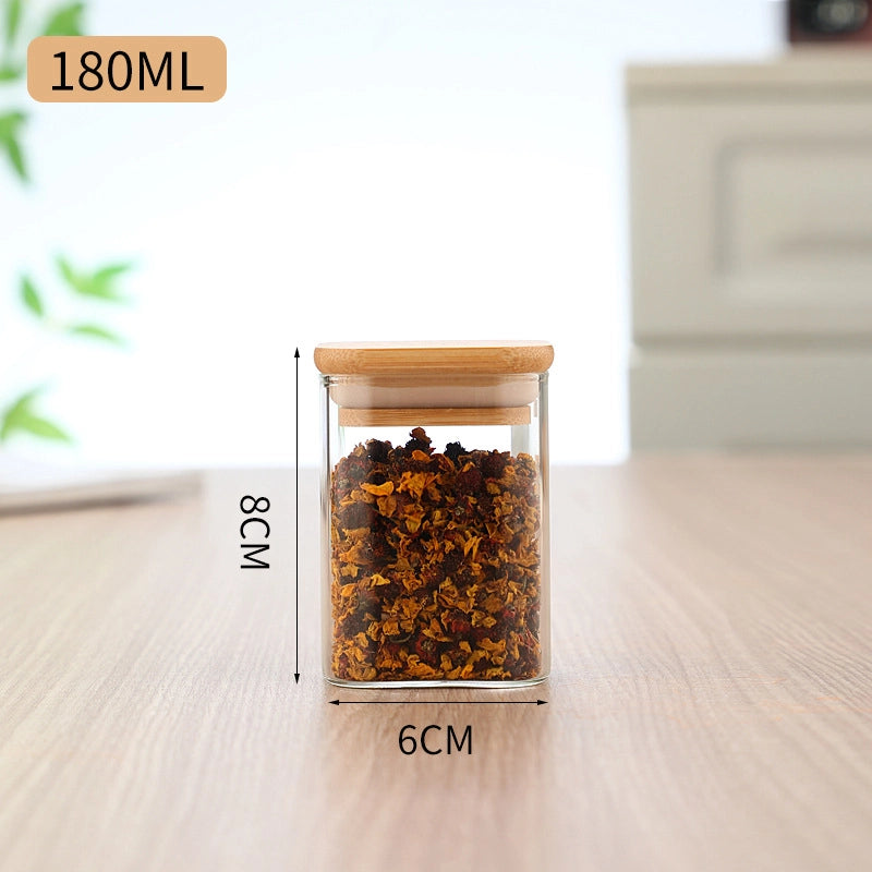 Minimalist Solid Color Wood Glass Storage Container Box