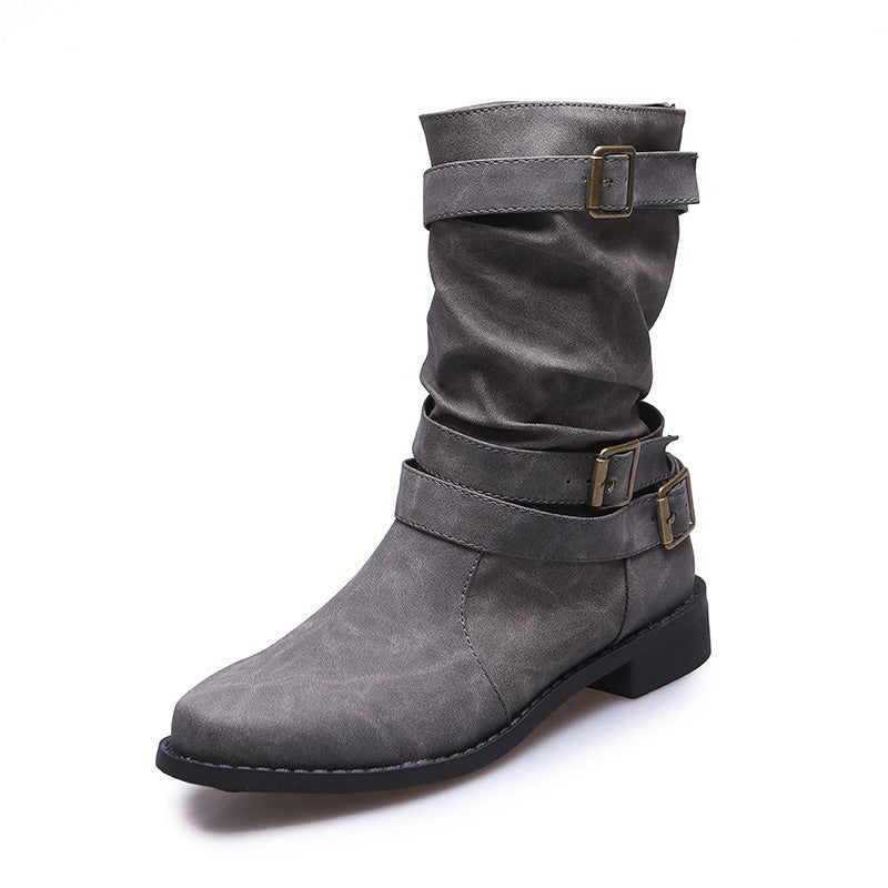 👢Low Heel Boots with Buckle for Women👢 - Walk in Comfort and Style.