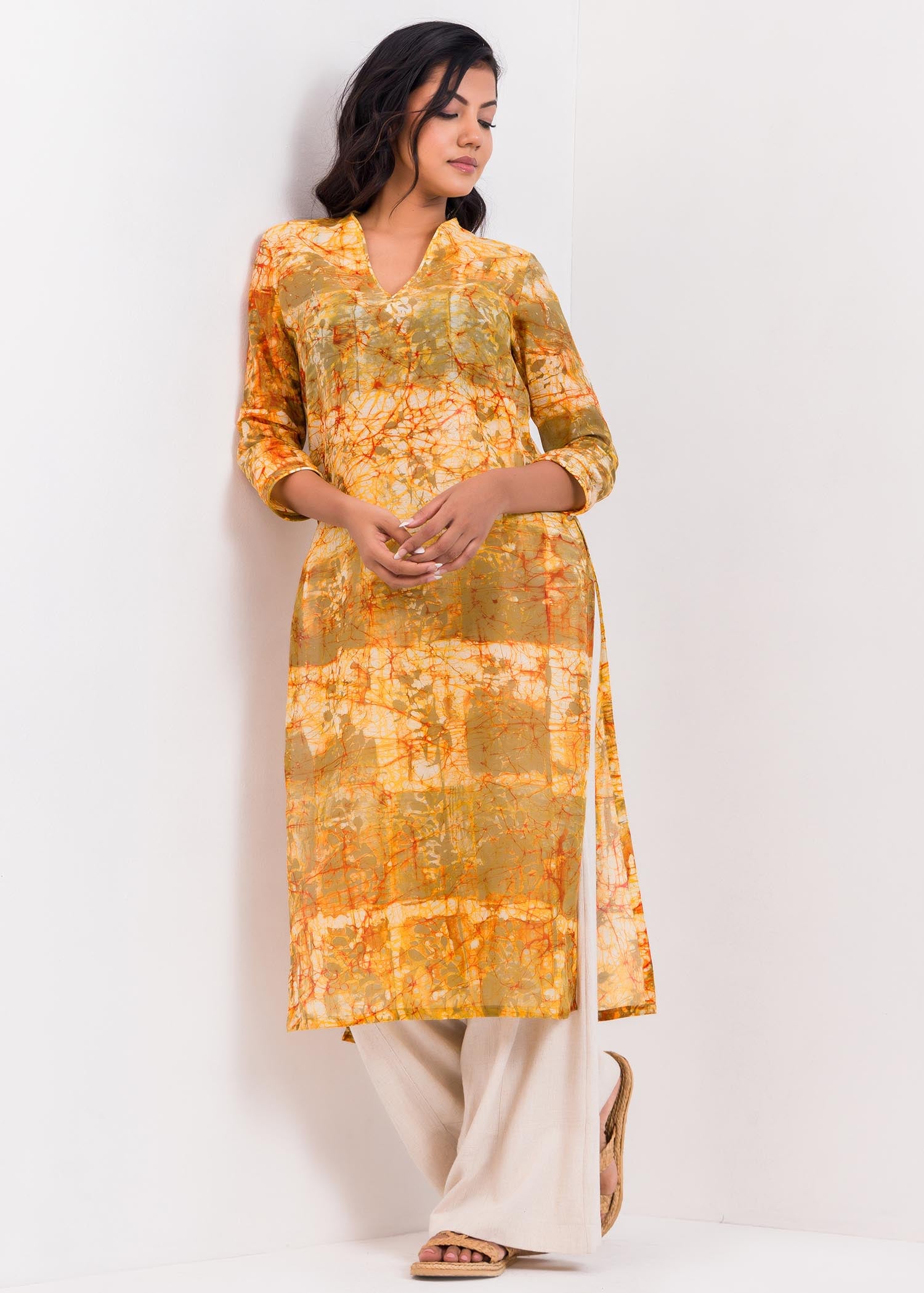 Batik Long Kurtha Top