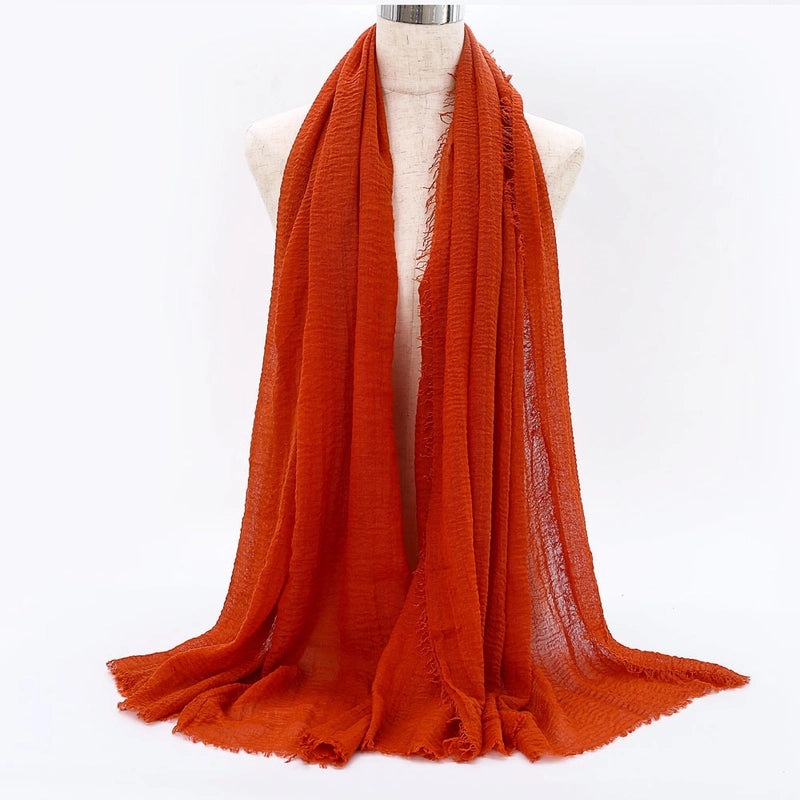 Women's Elegant Minimalist Solid Color Cotton Shawl