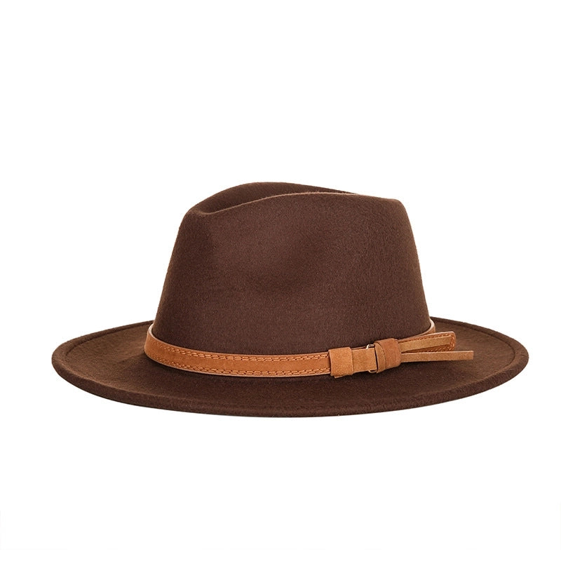 Hat New  Fashion Top Hat Creative Belt Decorative Woolen Jazz Hat Hot