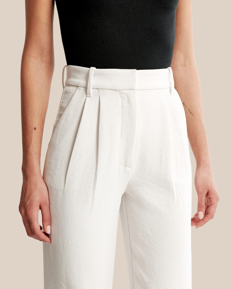 Icy Tailored Crepe Wide-Leg Pants