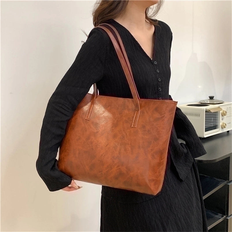 Women's Large All Seasons Pu Leather Vacation Streetwear Shoulder Bag Tote Bag
