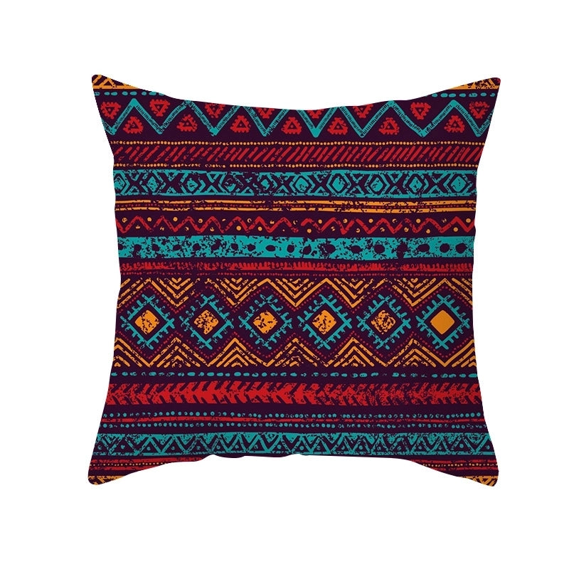 Ethnic Style Geometric Fibre Peach Skin Pillow Cases