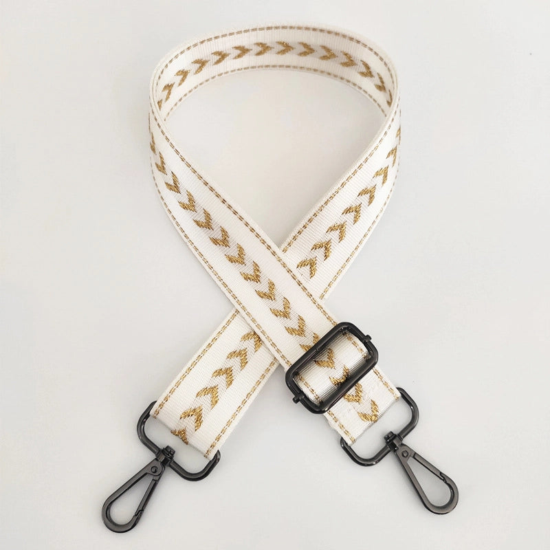 New Nylon Silver String Arrow Wide Shoulder Strap Adjustable Shoulder Crossbody Women Bag Accessories Bag Strap Replacement Long Strap