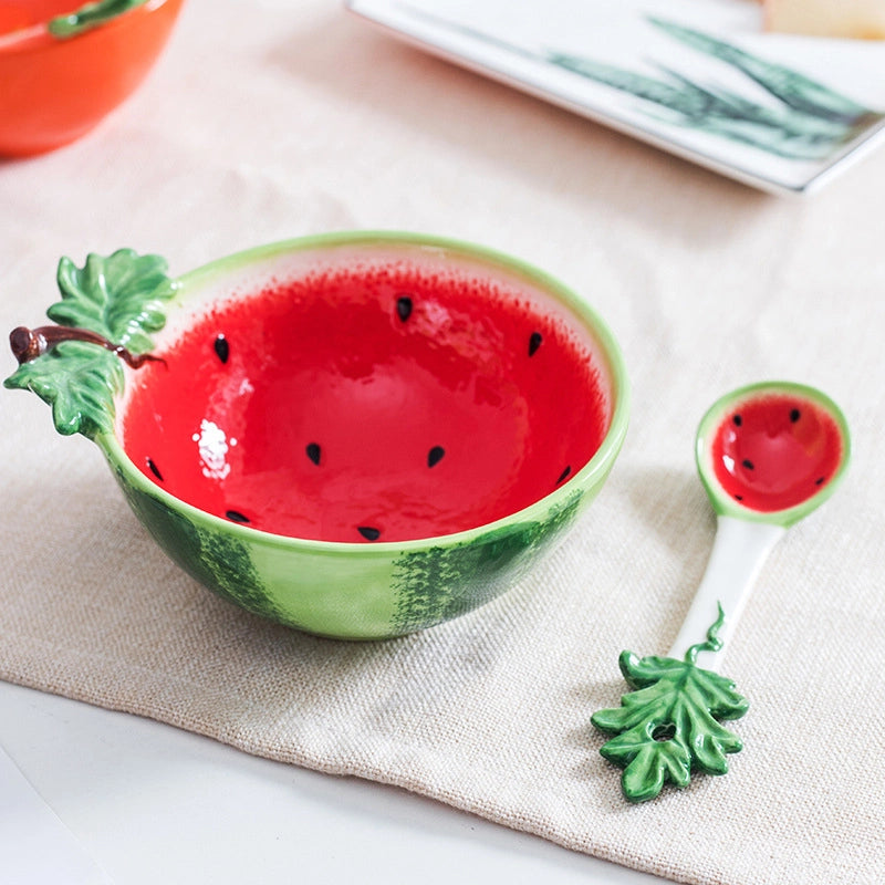 Creative Ceramic Bowl Fruit Bowl Vegetable Salad Bowl Children's Bowl Student Bowl Dessert Bowl Household Tableware