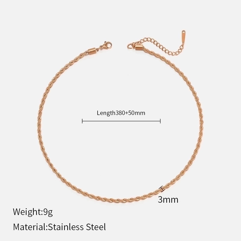 Fashion Twist 304 Stainless Steel Plating Stainless Steel Necklaces