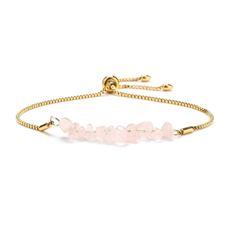 Casual Irregular Stainless Steel Natural Stone Bracelets In Bulk