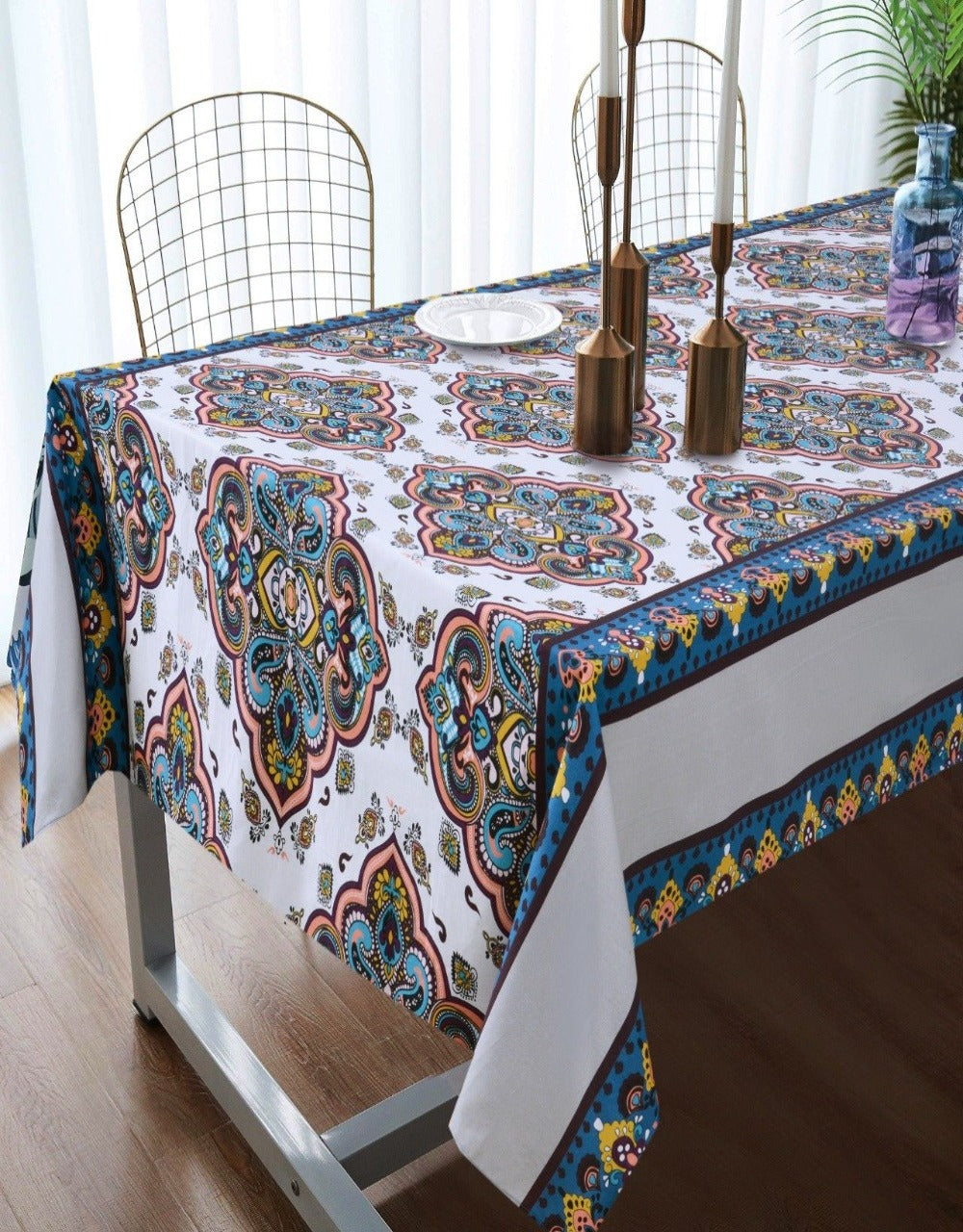 6 & 8 Seater Digital Printed Table Cover(4596)-TB38