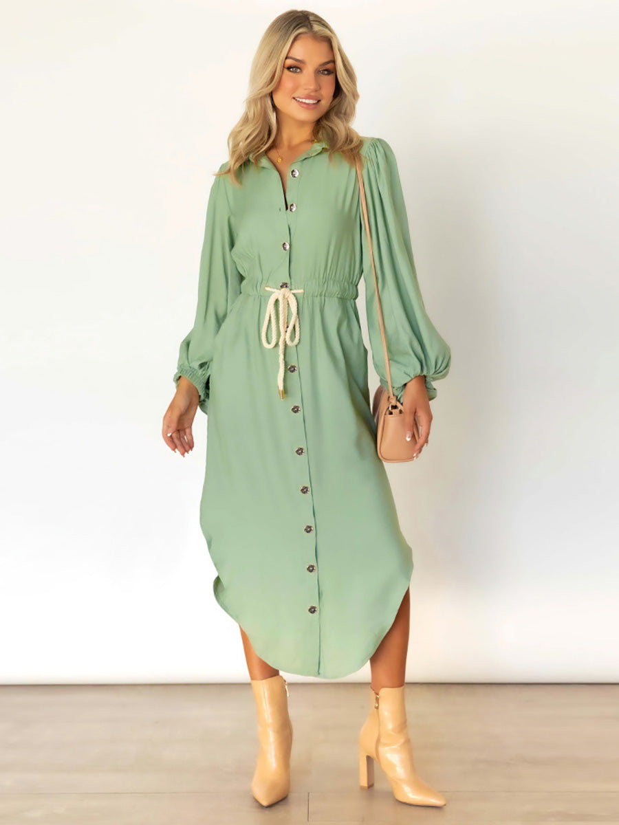 Long-Sleeved Waist-Skimming Dresses