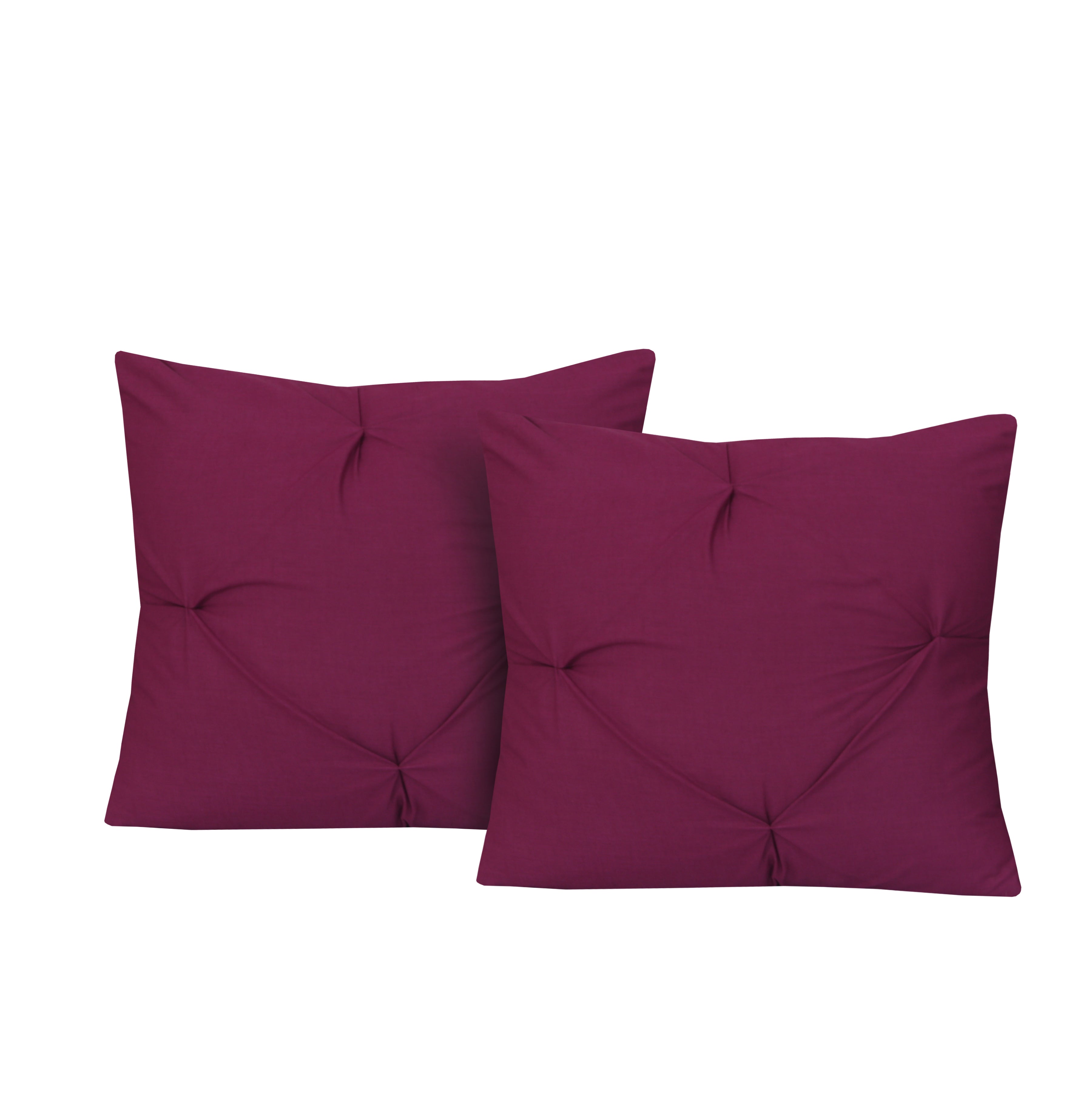 Plum Pin Tuck-Cushion Covers Pack of Two