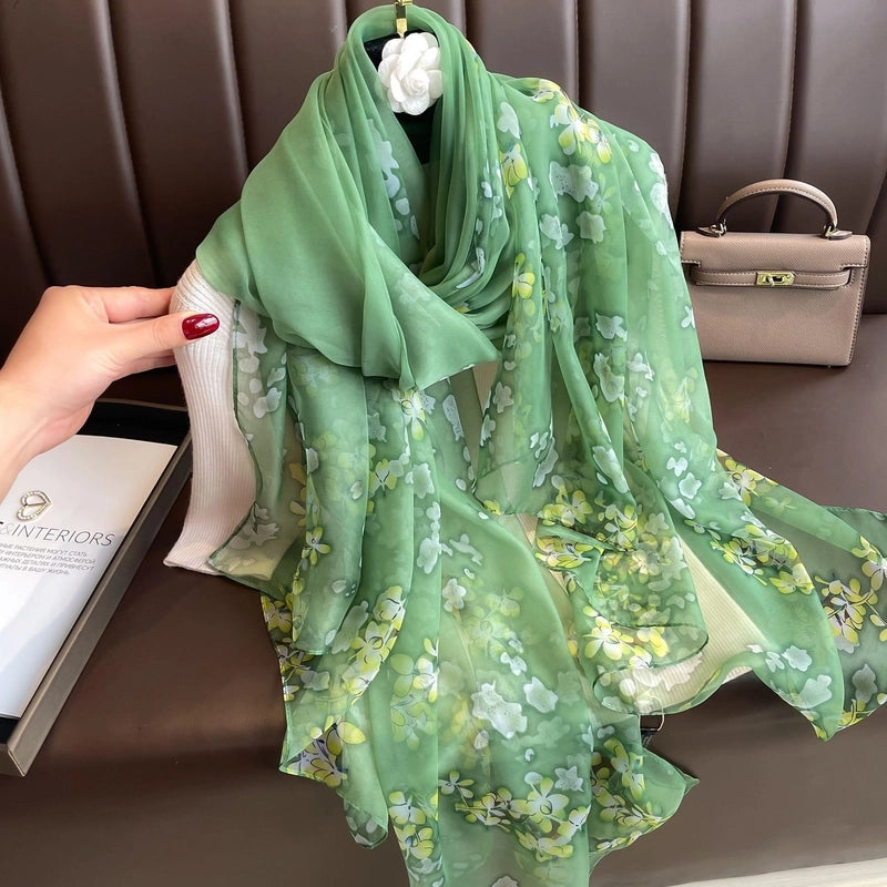 Spring And Summer New Yourou Silk Scarf Large Size Printed Beach Towel Dot Travel Vacation Sunscreen Scarf Women's Spot
