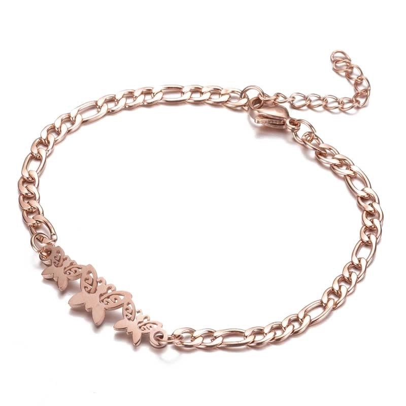 Women's Fashion Heart Butterfly Elephant Stainless Steel No Inlaid Bracelets Plating Stainless Steel Bracelets