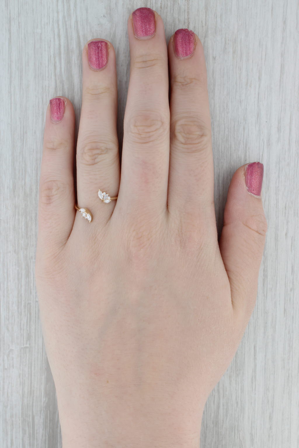 Cubic Zirconia Ring Jacket Enhancer Wedding Band 10k Yellow Gold Size 8.5
