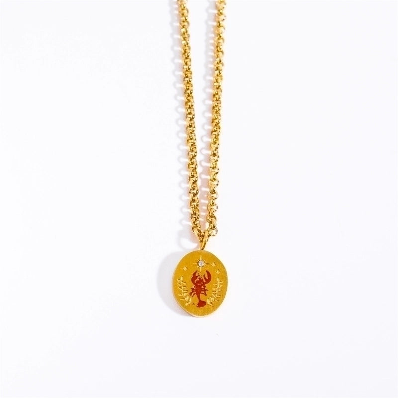 Fashion Geometric Titanium Steel Pendant Necklace Stoving Varnish Stainless Steel Necklaces