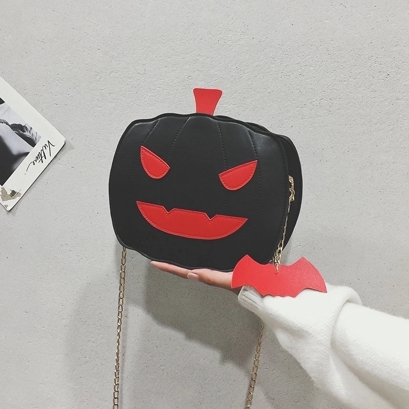 Halloween Women'S Small PU Leather Pumpkin Streetwear Zipper Chain Bag
