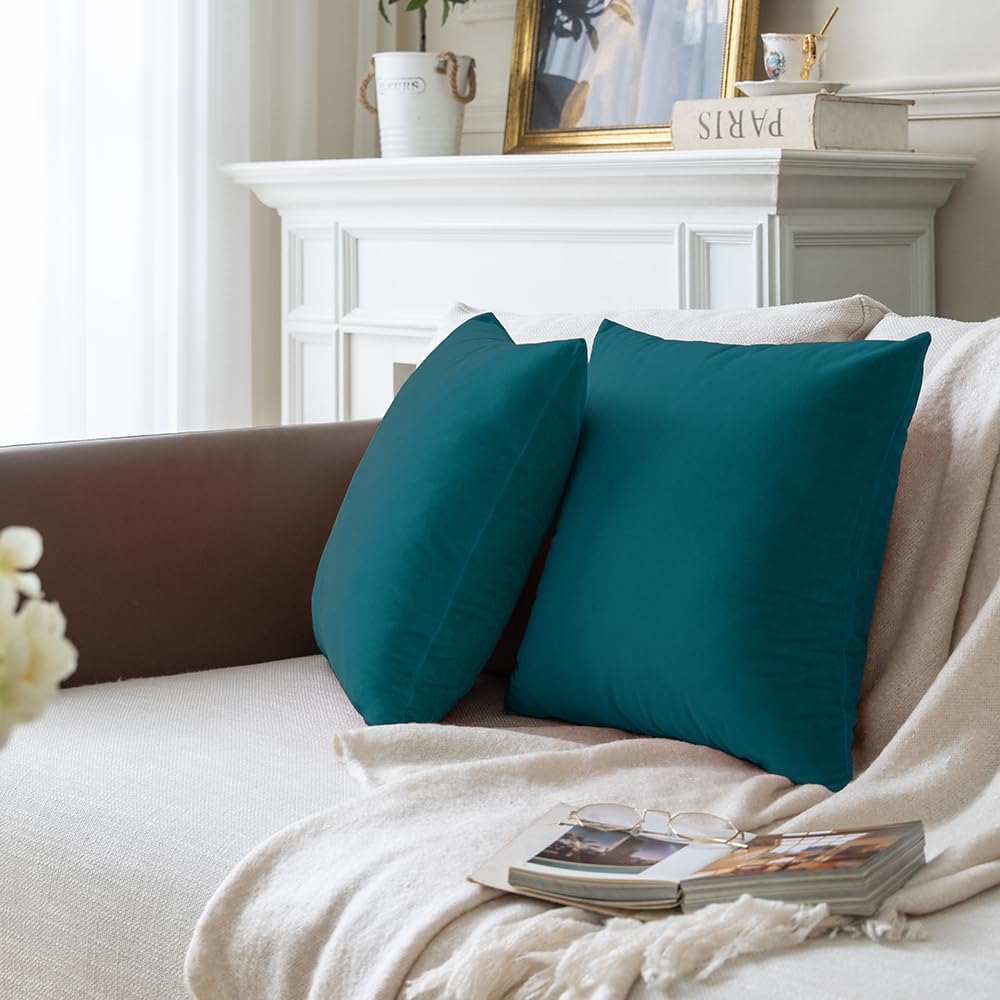 Teal-Velvet Cushion Covers