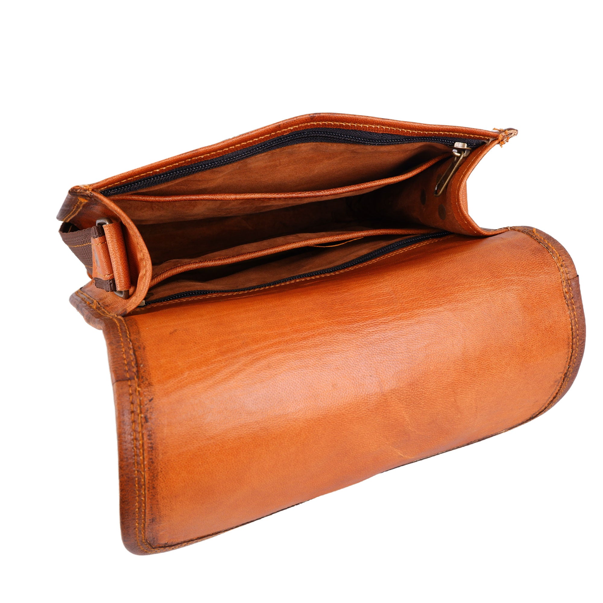 Brown Leather Crossbody Satchel For Women