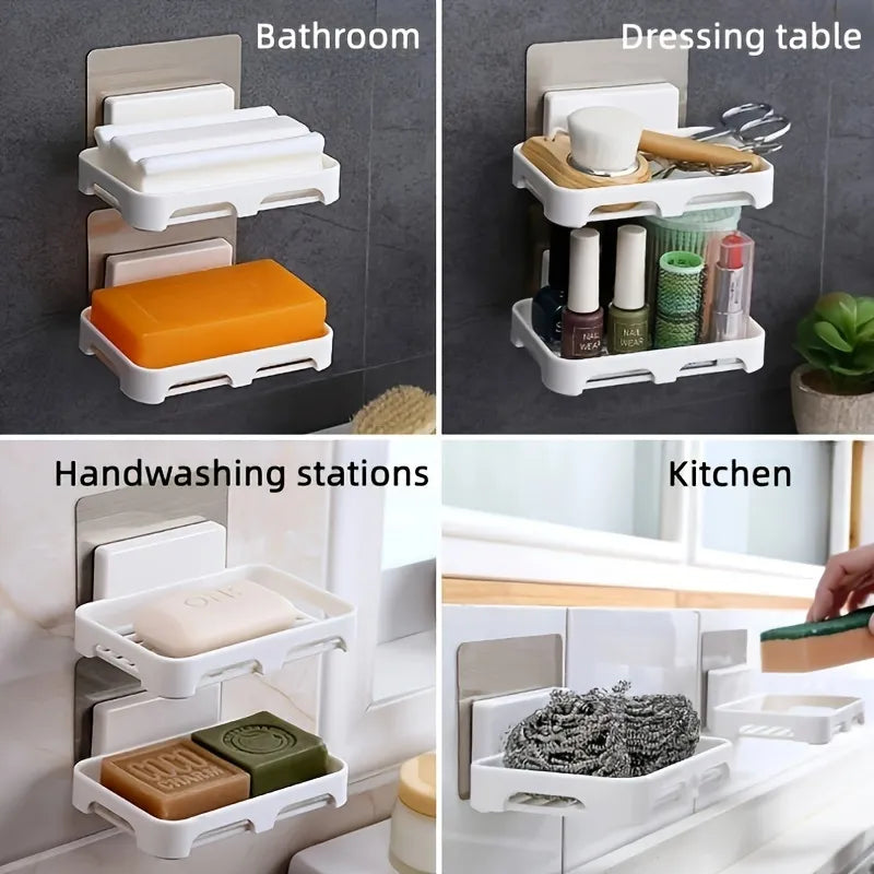 1pc Wall Mounted Plastic Soap Holder