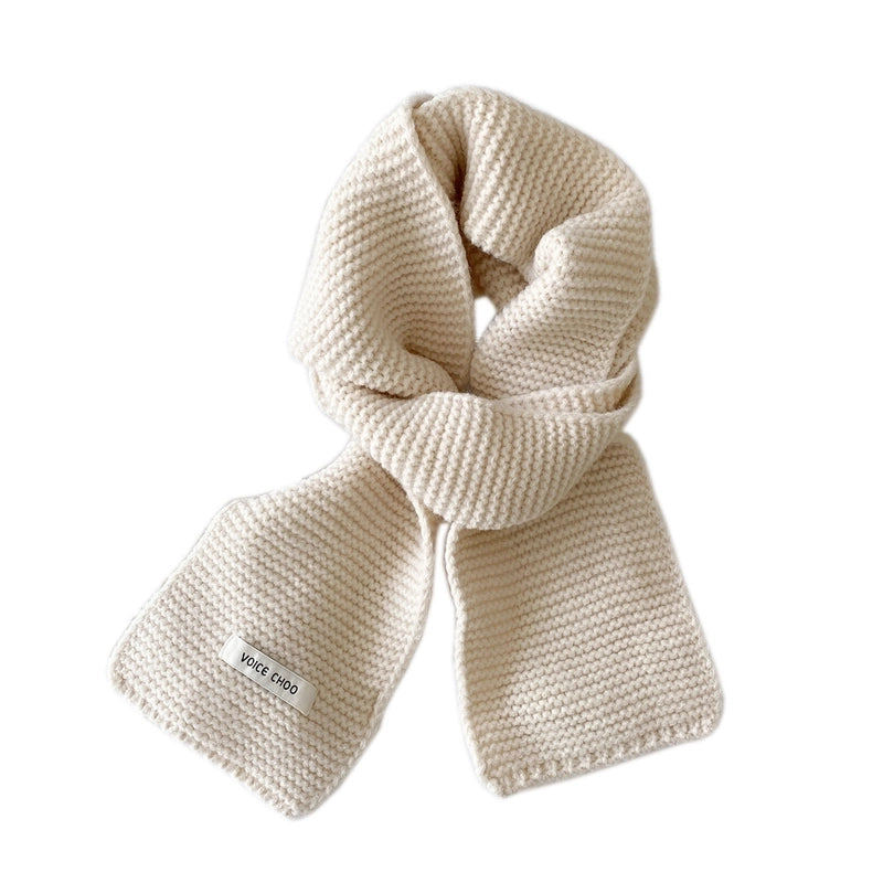New Solid Color Scarf Women's Winter Warm  Knitted Long Thickened  Student Wool Scarf