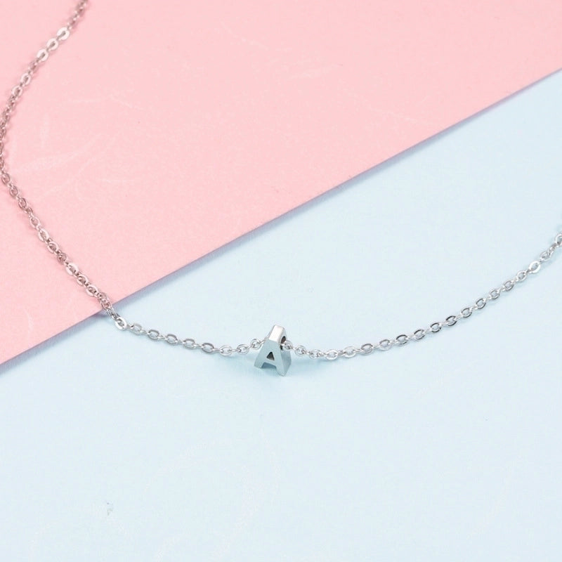 Titanium Steel Minimalist Plating Letter None Necklace