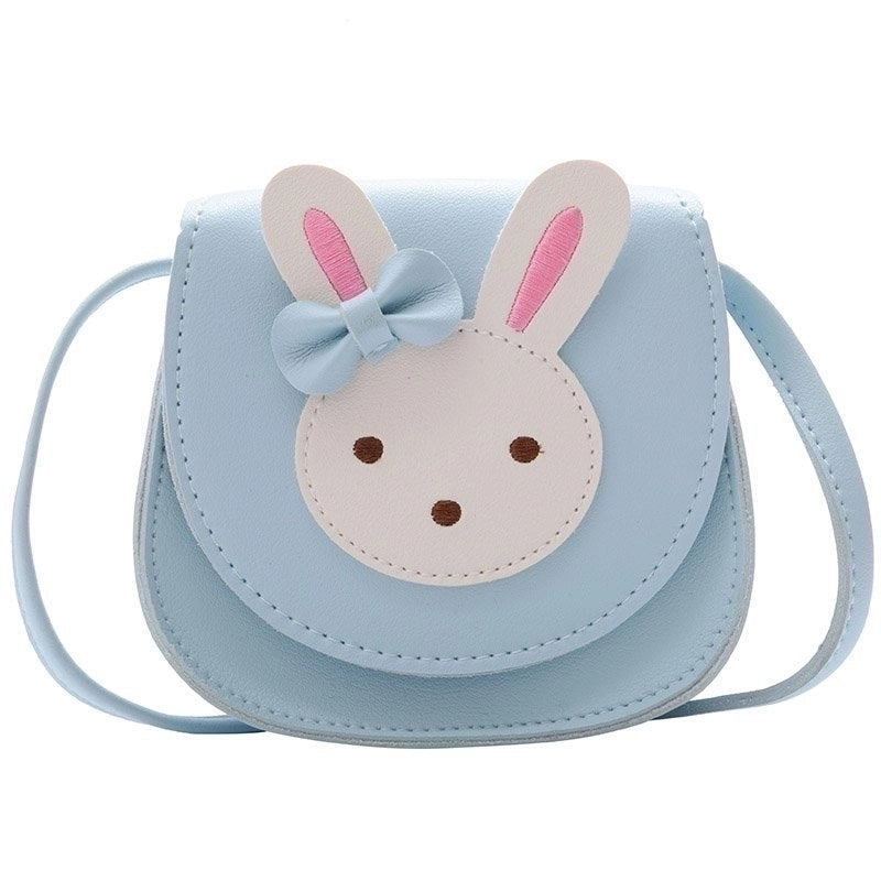 Girl's Small Pu Leather Rabbit Cute Square Magnetic Buckle Crossbody Bag