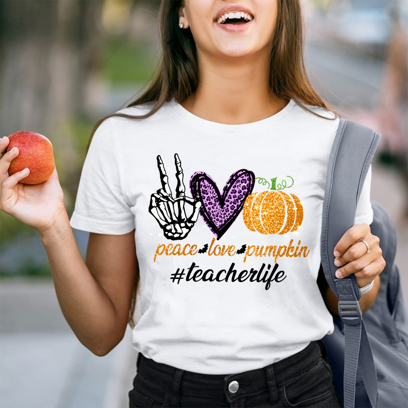 Peace Love Shining Pumpkin T-Shirt