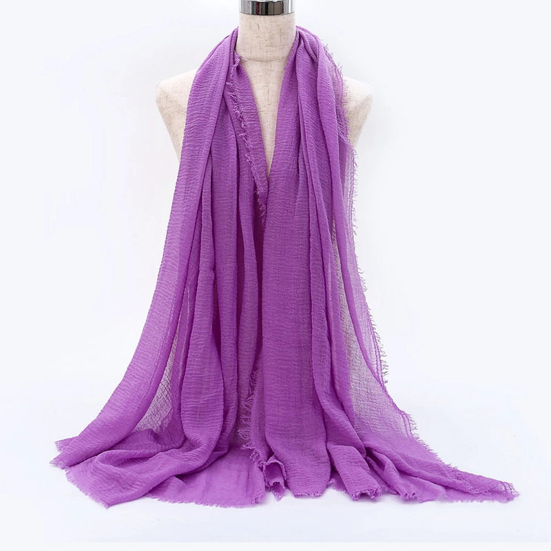Women's Elegant Minimalist Solid Color Cotton Shawl