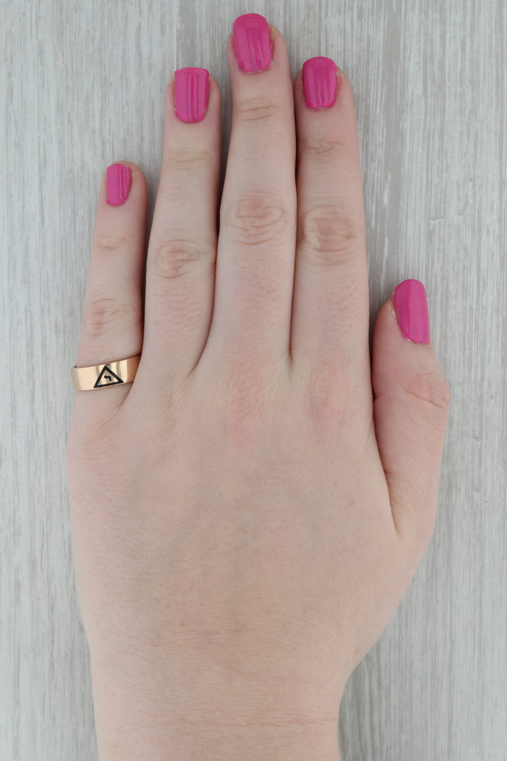 14th Degree Yod Masonic Band 10k Yellow Gold Size 7.5 Scottish Rite Ring