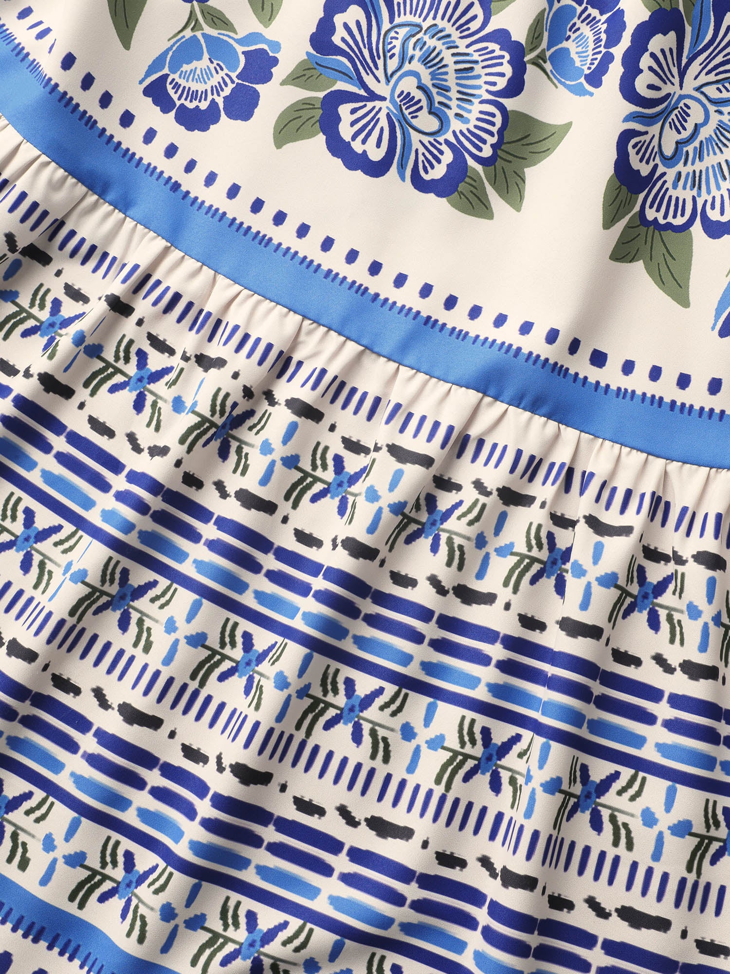 Boho Print Elastic Waist Cami Midi Dress