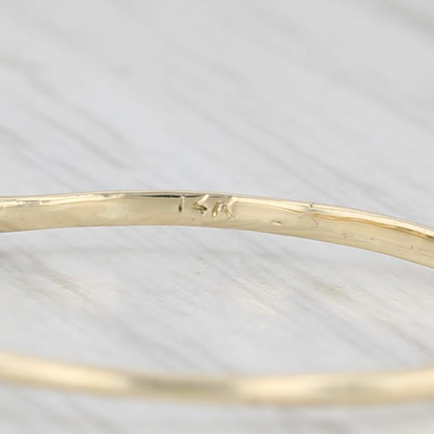 Round Opal 5-Stone Ring 14k Yellow Gold Size 9.5 Stackable