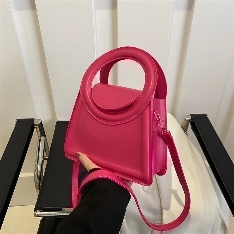 Women's Medium Pu Leather Solid Color Classic Style Flip Cover Crossbody Bag