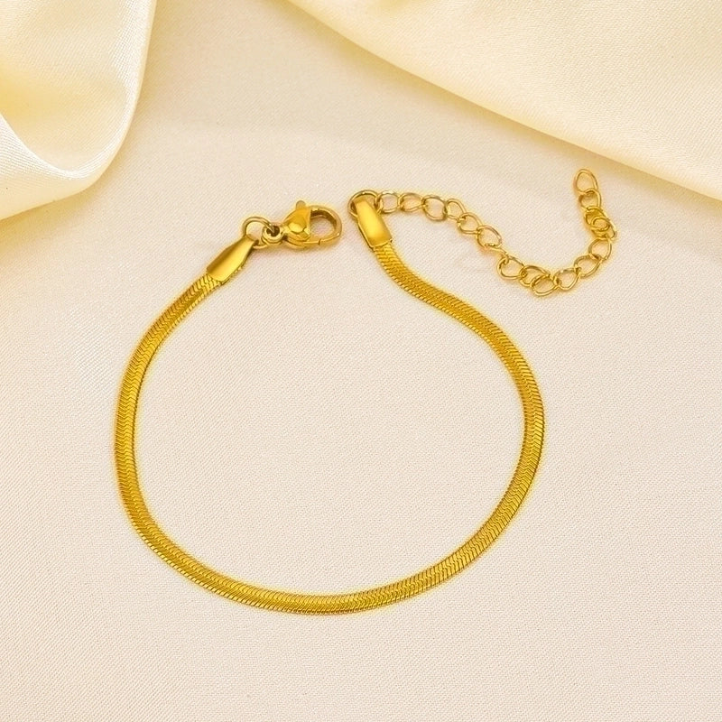 Lady Minimalist Geometric 304 Stainless Steel 18K Gold Plated Bracelets In Bulk