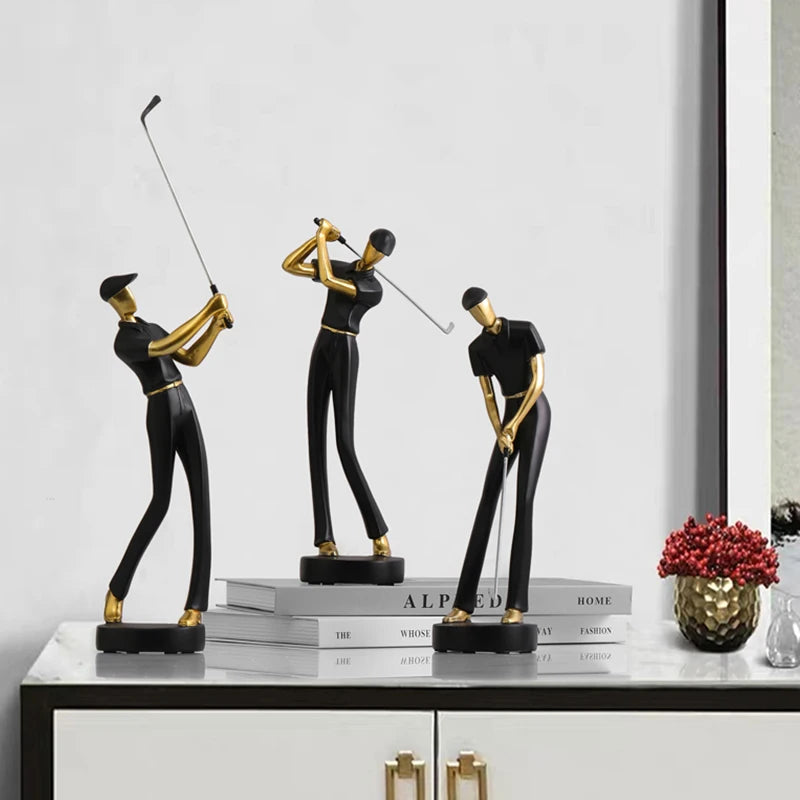 Abstract Golfer Sculptures