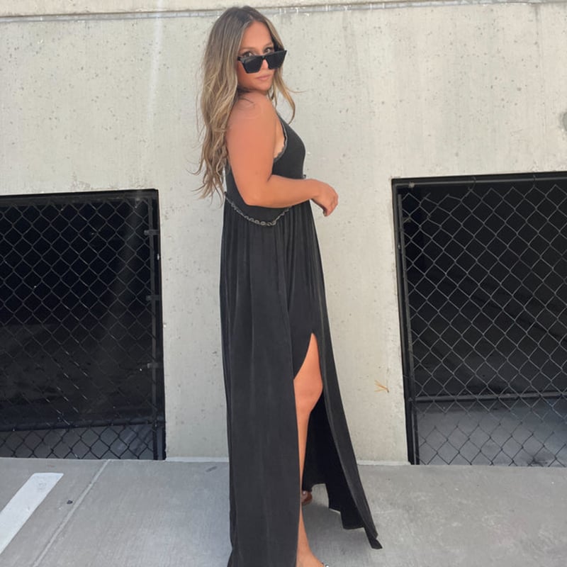 Slit Casual Simple Loose Maxi Long Dress(Buy 2 Free Shipping)