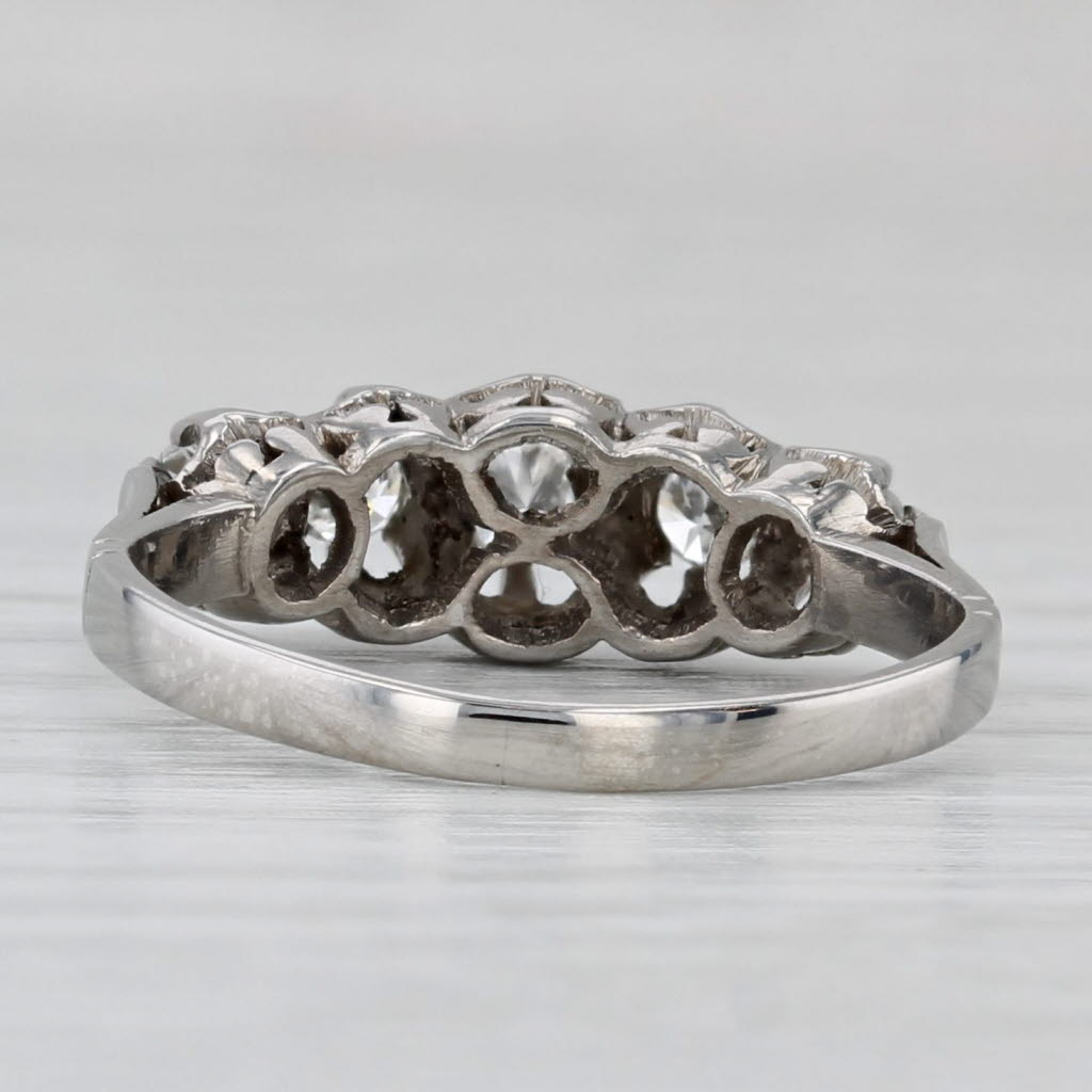 Vintage 0.31ctw Diamond Ring Platinum Wedding Anniversary Band Size 6.25