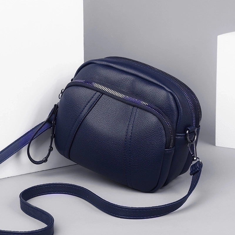 Women's Mini Pu Leather Solid Color Basic Square Zipper Crossbody Bag