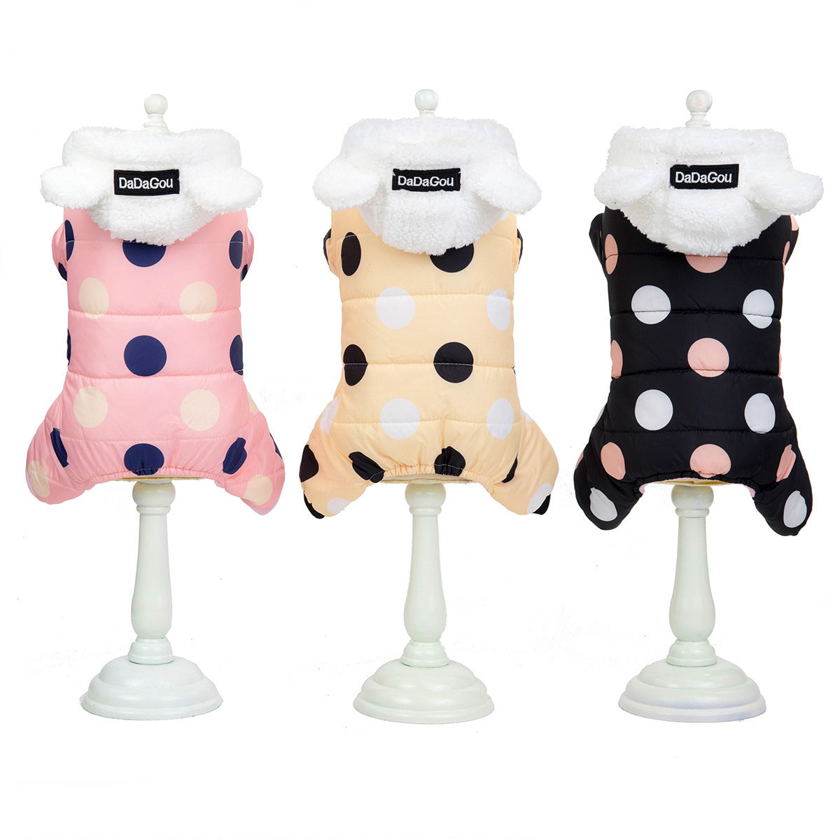 Warm Polka Dot Coat - Cozy Dog Winter Jacket